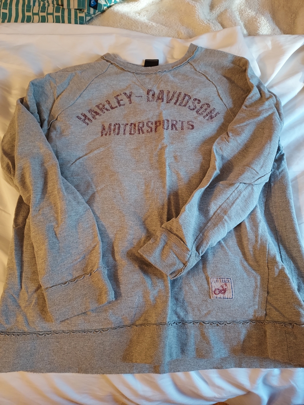 Harley-Davidson Heather Gray Crewneck with Faded Burgundy Logo